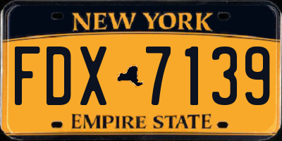 NY license plate FDX7139