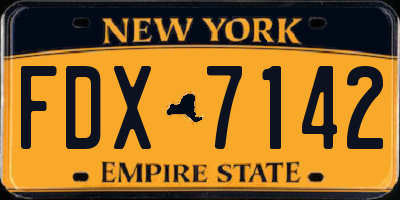 NY license plate FDX7142