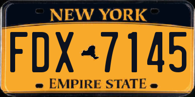 NY license plate FDX7145
