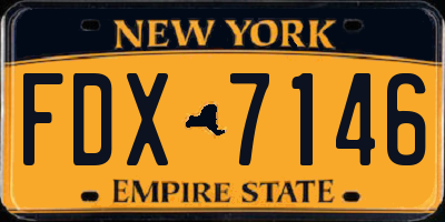 NY license plate FDX7146
