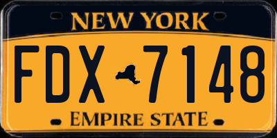 NY license plate FDX7148