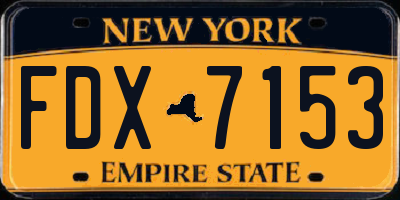 NY license plate FDX7153
