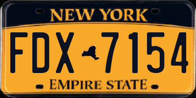 NY license plate FDX7154
