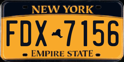 NY license plate FDX7156