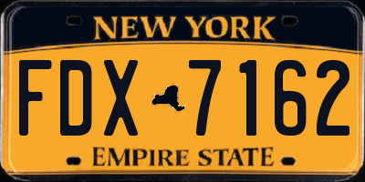 NY license plate FDX7162