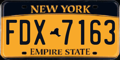 NY license plate FDX7163