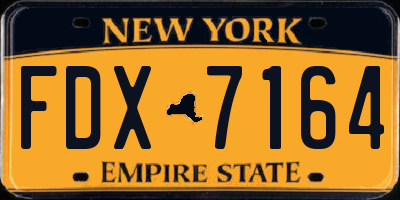 NY license plate FDX7164