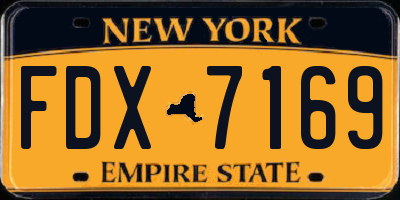 NY license plate FDX7169