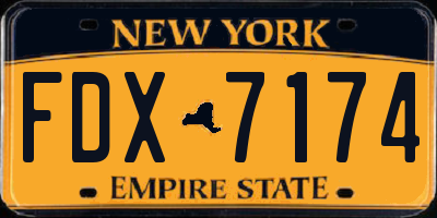 NY license plate FDX7174