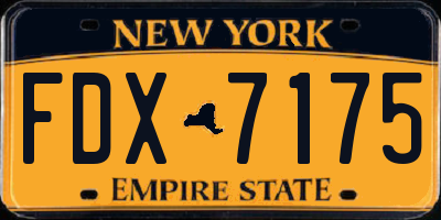NY license plate FDX7175