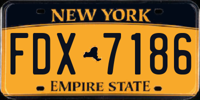 NY license plate FDX7186