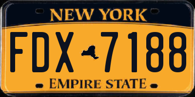 NY license plate FDX7188