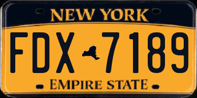 NY license plate FDX7189