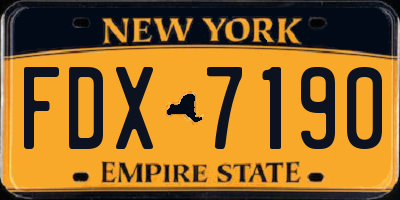 NY license plate FDX7190