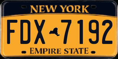 NY license plate FDX7192