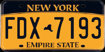 NY license plate FDX7193