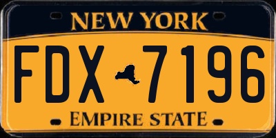 NY license plate FDX7196