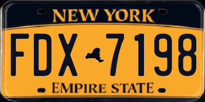 NY license plate FDX7198