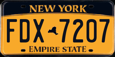 NY license plate FDX7207