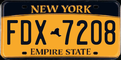 NY license plate FDX7208