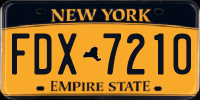 NY license plate FDX7210