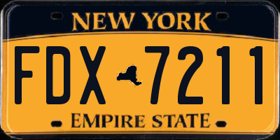 NY license plate FDX7211