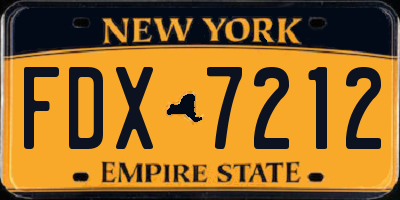 NY license plate FDX7212