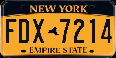 NY license plate FDX7214