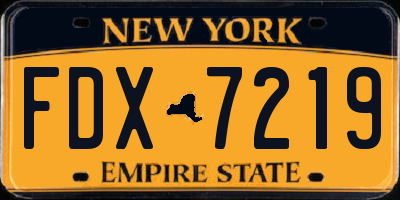 NY license plate FDX7219