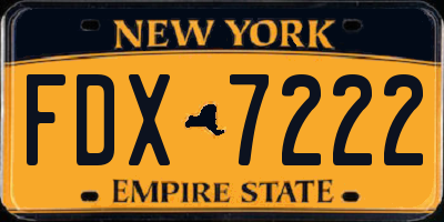 NY license plate FDX7222