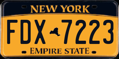 NY license plate FDX7223