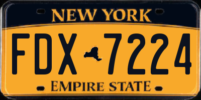 NY license plate FDX7224