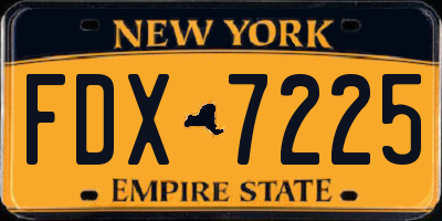 NY license plate FDX7225