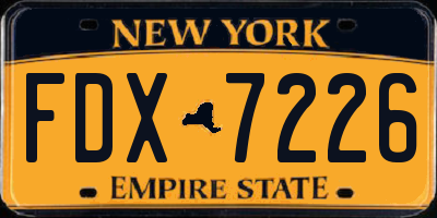 NY license plate FDX7226
