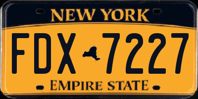 NY license plate FDX7227