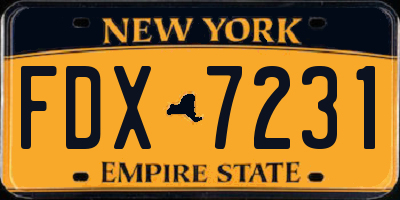 NY license plate FDX7231