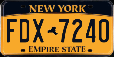 NY license plate FDX7240