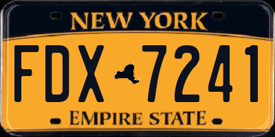 NY license plate FDX7241