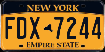 NY license plate FDX7244