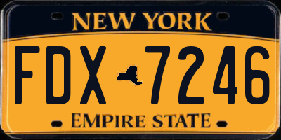 NY license plate FDX7246