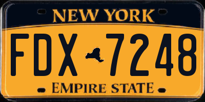 NY license plate FDX7248