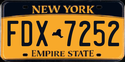 NY license plate FDX7252