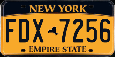 NY license plate FDX7256