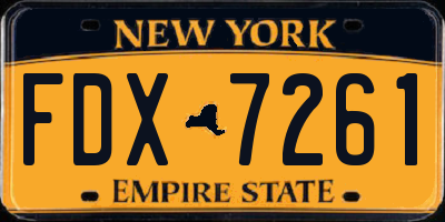 NY license plate FDX7261