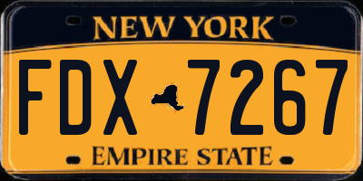 NY license plate FDX7267