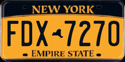 NY license plate FDX7270