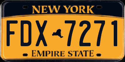 NY license plate FDX7271