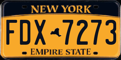 NY license plate FDX7273
