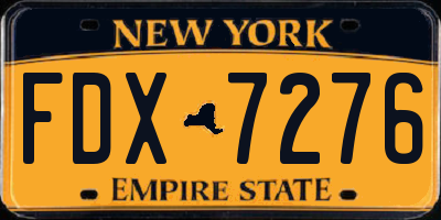 NY license plate FDX7276