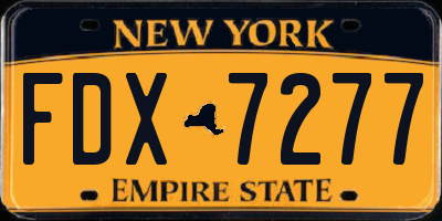 NY license plate FDX7277
